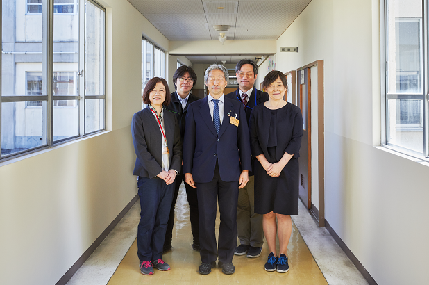 Teachers of the Yamagata School for the Blind, to which we donated antiviral and antibacterial products